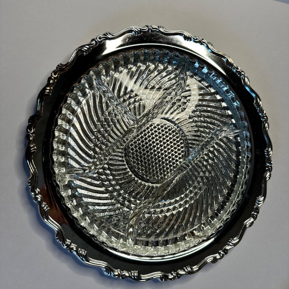 Vintage Oneida Georgrian Scroll 12.5" Relish Dish